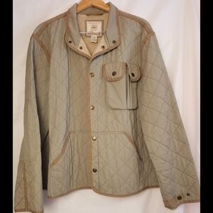 Orvis Men's Quilted Feild/Hunting Jacket, Gray and Tan Size XXL